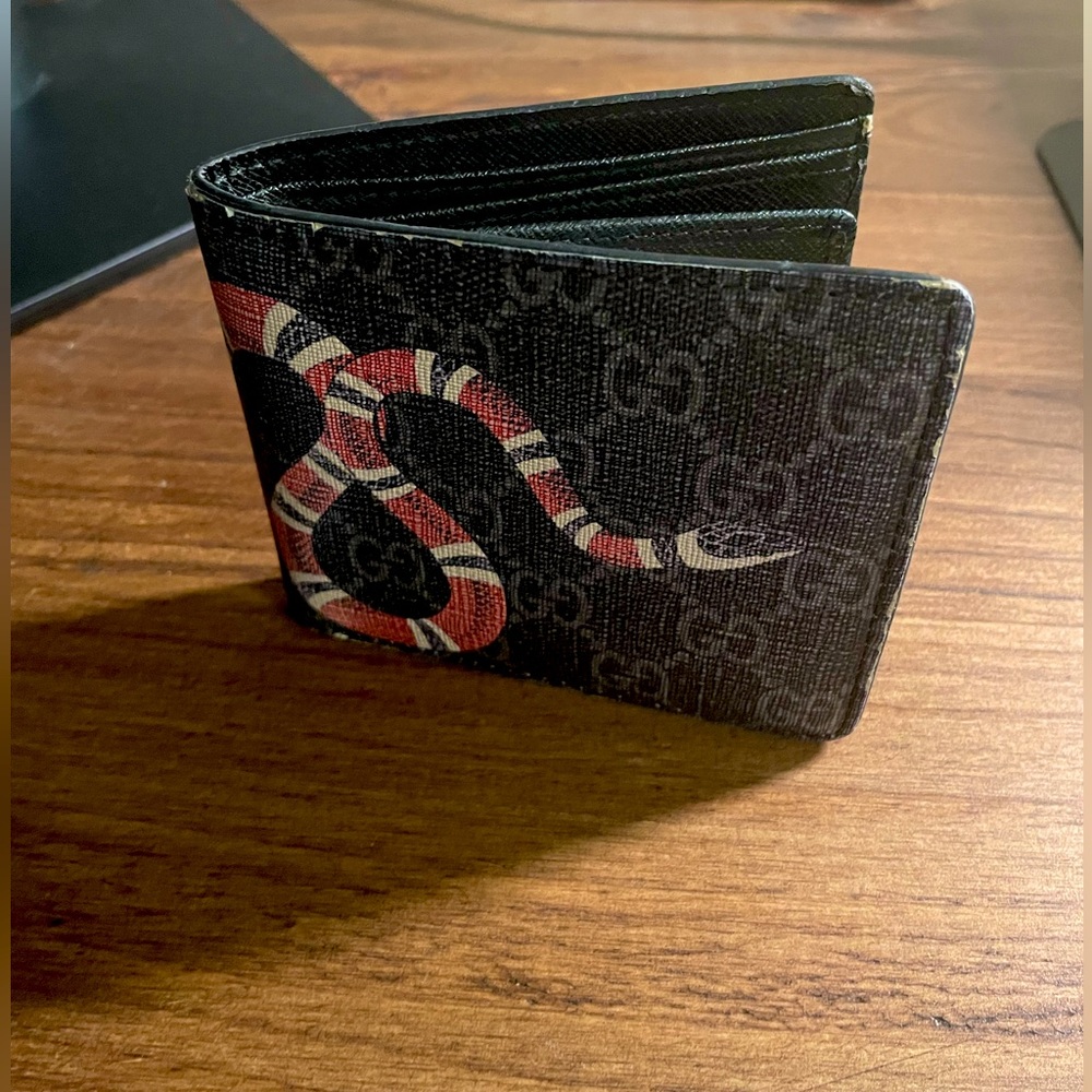Authentic Gucci Wallet - Black with Red Snake